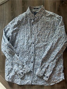 Ben Sherman White Shirt with Navy Floral Print